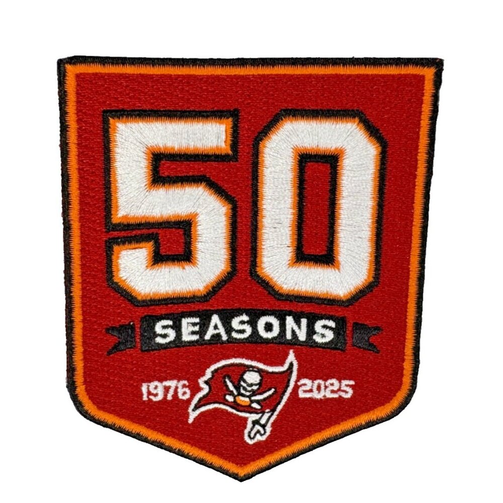Tampa Bay Buccaneers 50th Anniversary Embroidered Iron / Sew-On Patch